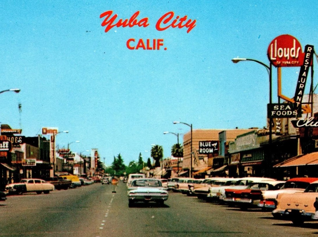 Yuba City street scene 1960s